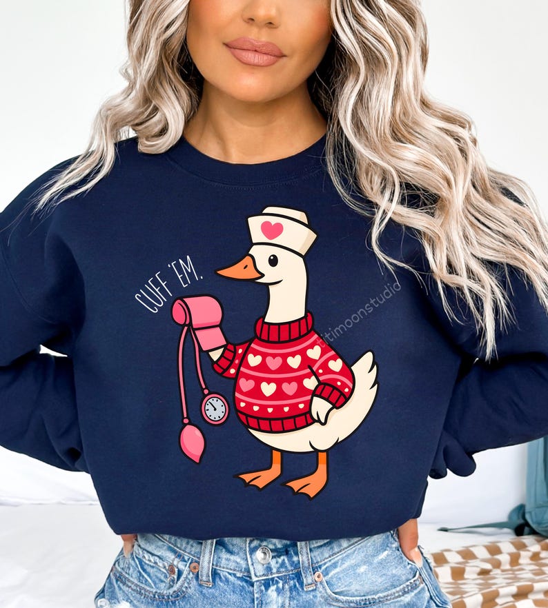 Valentine Nurse Png, Nurse Life Png, Cuff Em Nurse Practitioner Png, Silly Goose Nurse Sublimation, ER Nurse Clipart, Valentines Day CNA LPN image 3