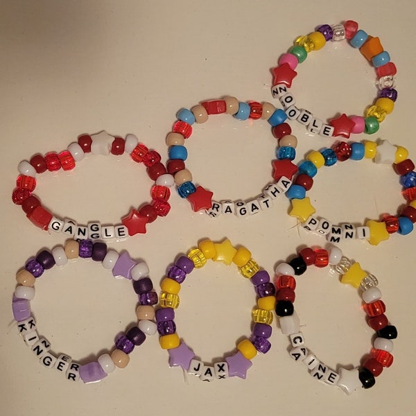 The Amazing Digital Circus inspired Kandi bracelets