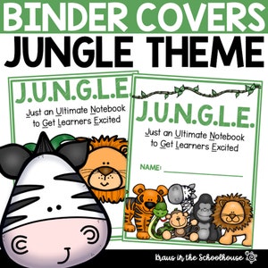 Jungle Theme Binder Covers | Jungle Decor | Classroom Management | Parent Communication | Student Binder Covers | Jungle Theme Classroom