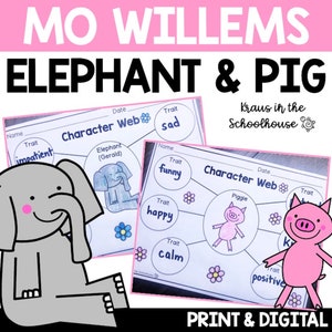 Elephant and Pig Book Study | Mo Willems Author Study | Elephant and Pig activity sheets and worksheets | Mo Willems activities