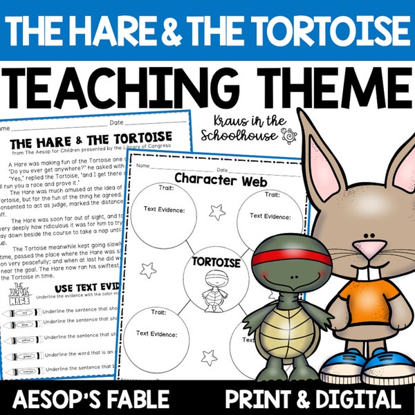 The Hare and the Tortoise Activities | Aesop's Fables Activities | Theme Worksheets | Aesop's Fables Printables | The Tortoise and the Hare