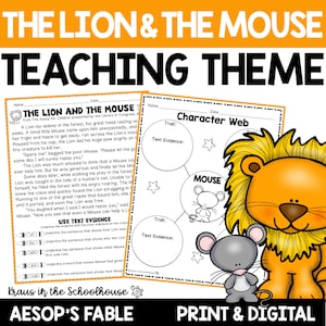 Lion and the Mouse Activities | Aesop's Fables Activities | Theme Worksheets | Fables Printables
