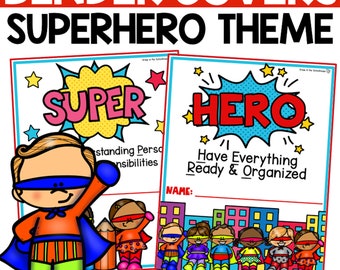 Superhero Theme Binder Covers | Superhero Decor | Classroom Management | Parent Communication | Student Binder Covers | Superhero Classroom
