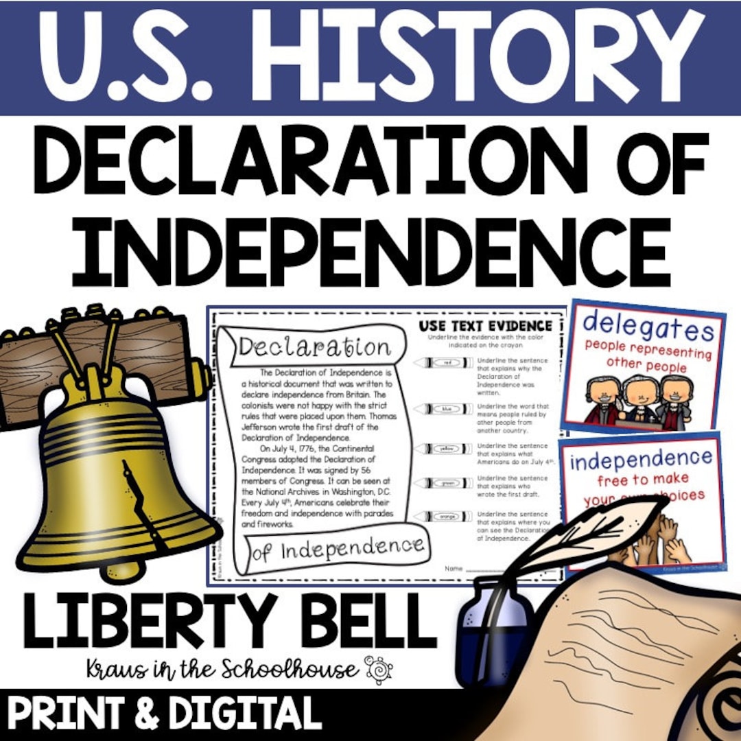 Declaration of Independence Worksheets US Government US History Printables Liberty Bell
