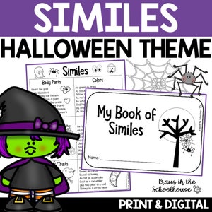 Halloween Similes | Figurative Language | Similes Activities | Similes Worksheets | Similes Posters | Fall Activities | Halloween Worksheets