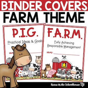 Farm Theme Binder Covers | Farm Decor | Classroom Management | Parent Communication | Student Binder Covers | Farm Theme Classroom