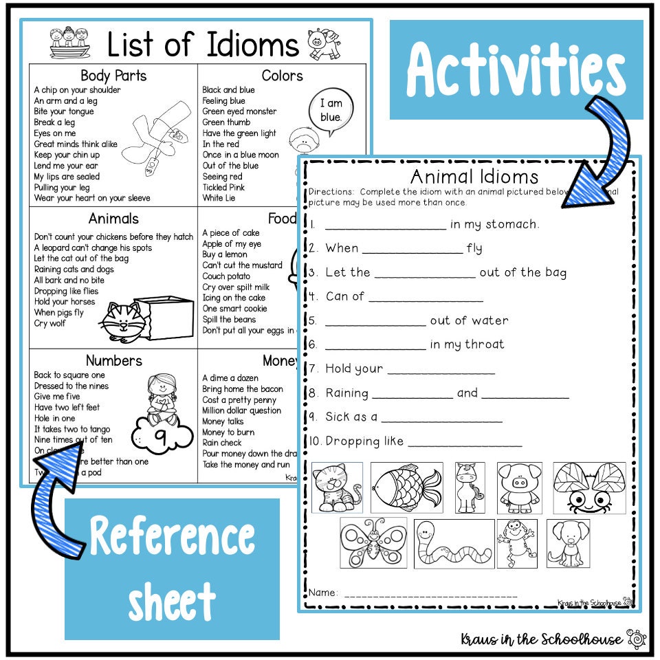 Idioms Worksheets Idioms Printables Idioms Activity Sheets Idioms Worksheets Idioms Printables Idioms Activity Sheets