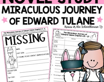Miraculous Journey of Edward Tulane Novel Study | Reading Comprehension Activity Sheets | Novel Study Unit | Reading Printables | Homeschool