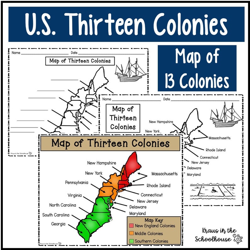 13 Colonies Printables US History Activity Sheets 13 Original Colonies