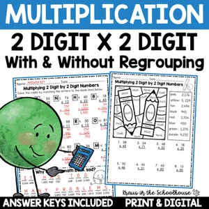 Multiplying 2 digit by 2 digit worksheets | Multiplication activites | Multiplying Practice Worksheets | Multiply Whole Numbers