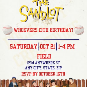 Sandlot Invitation