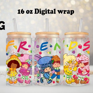 Cartoon 16 oz png digital wrap