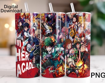 Anime 20 oz png digital wrap
