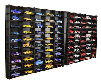 1:64 Scale Diecast Car Display Shelf | Wooden Wall Organizer for Collectors