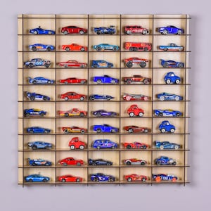 1:64 Toy Car Wall Shelf, Hotwheels, Matchbox Compatible Display Case, Car Showcase, Toy Car Holder, Wall Shelf Car Storage, Toy Garage