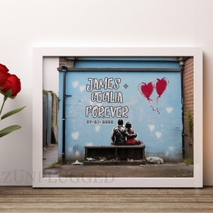 Banksy like wall art for lovers, Banksy Inspired Artwork Graffiti Wall Art Street Art and Pop Art, Colorful Art Decoration Ready To Hang