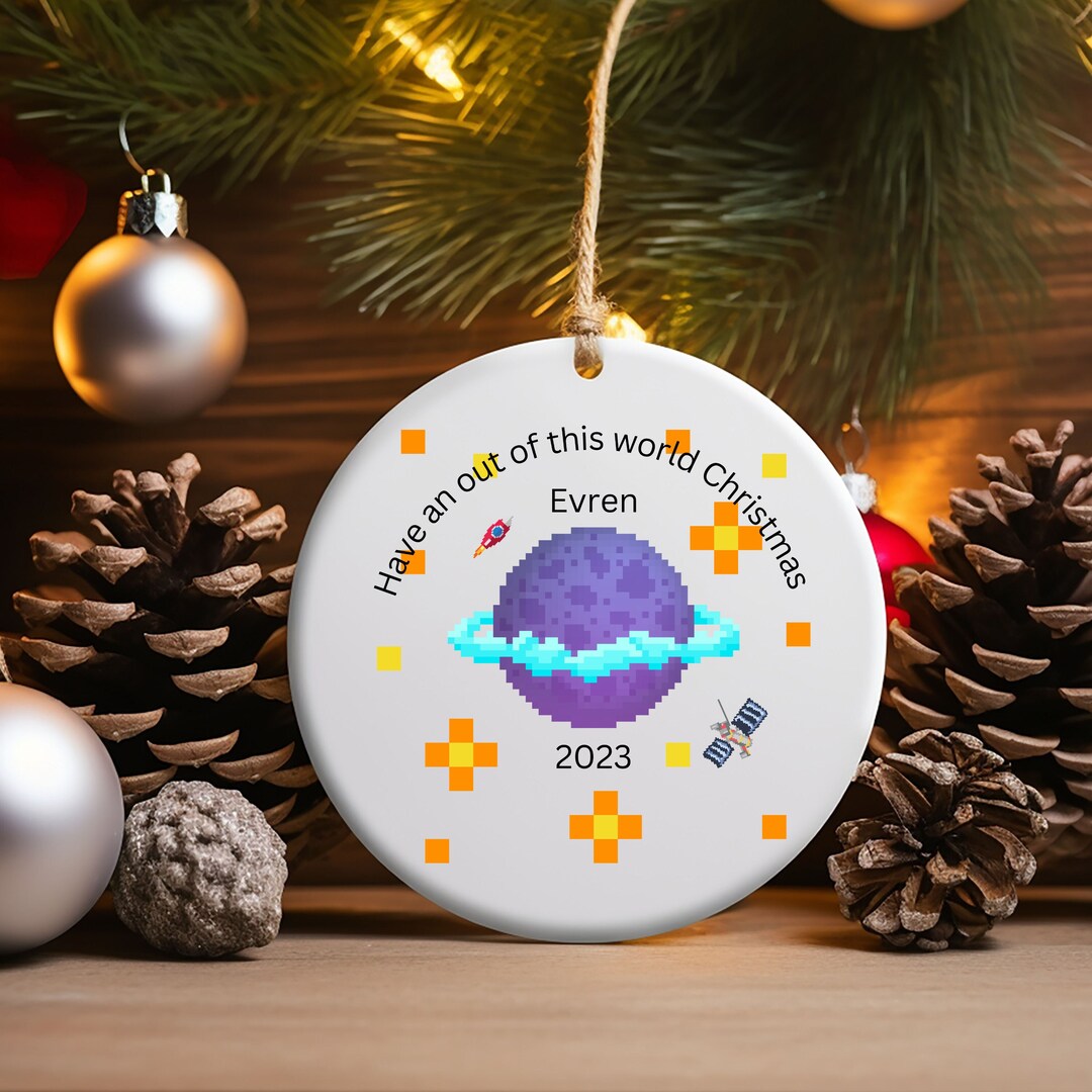 Personalized Christmas Ornament 8 Bit Themed Christmas Etsy UK uncle-laughs-at-12-year-old-niece-s-homemade-christmas-gift-it-looked