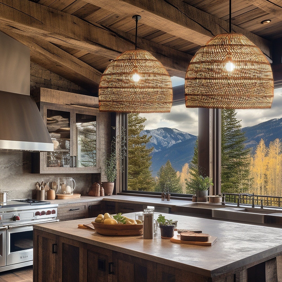 High Quality Rattan Pendant Light Handcrafted by Artisans. Premium Luxe ...