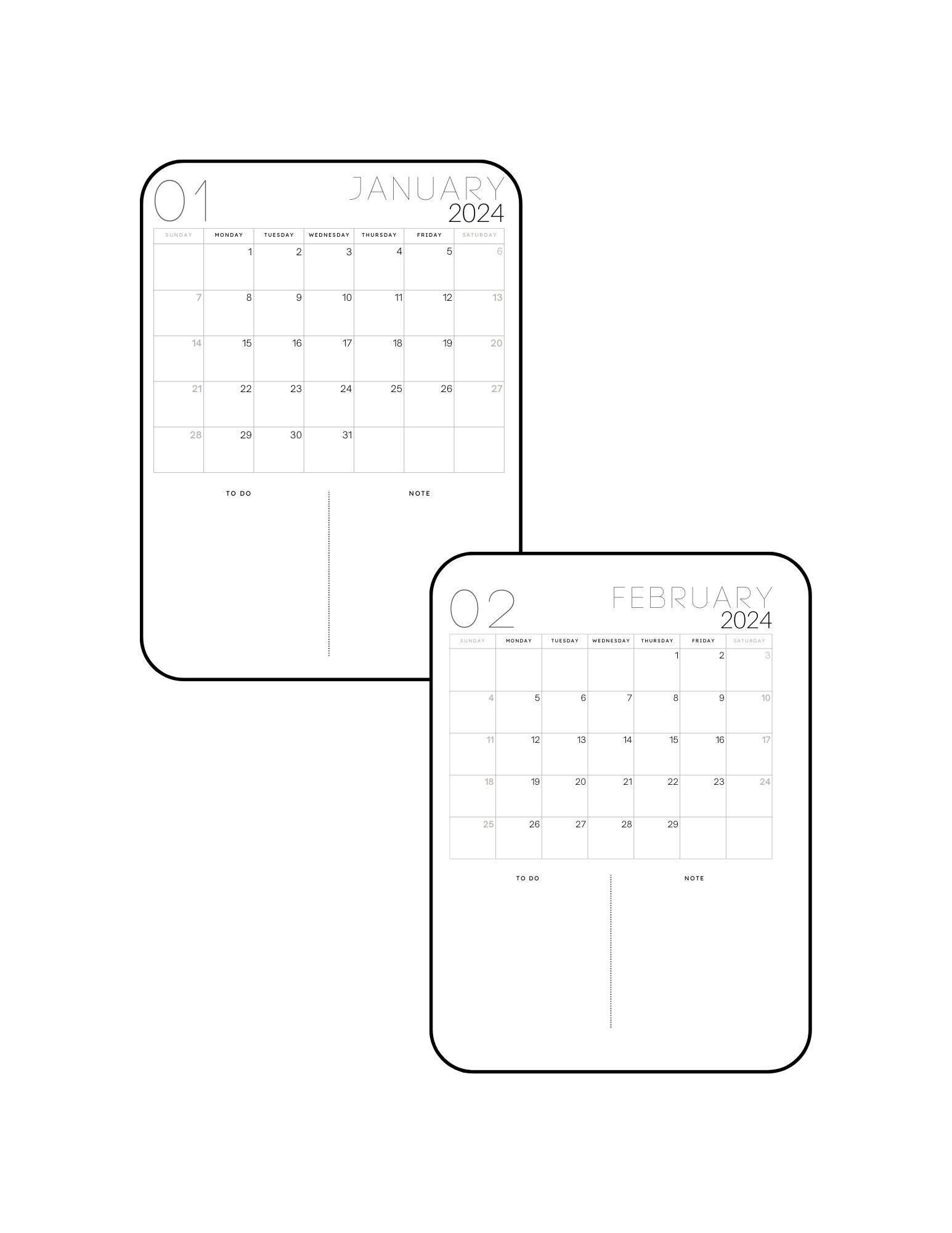 2024 Printable Calendar Planner - Etsy