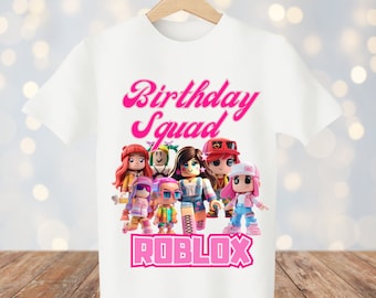 Roblox T Shirt For Girls Pink Girls Roblox Birthday Shirt, Instant