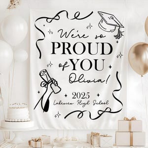 Custom Graduation Tapestry, Personalized Graduation Yard Sign, Graduation Party Decor, Class of 2025 Graduation Backdrop, Grad Party Banner
