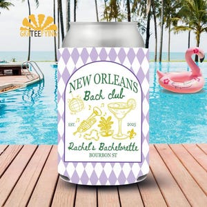 Mardi Gras Bachelorette Can Cooler: New Orleans Party Favor