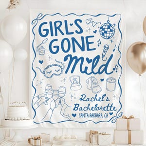 Personalized Girls Gone Mild Bachelorette Tapestry, Sleepover Bach Party Backdrop, Bridal Shower Hanging Decor, Bachelorette Party Yard Sign