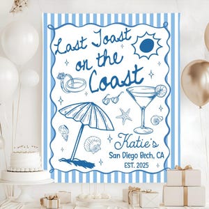 Last Toast On The Coast Bachelorette Party Tapestry, Custom Bachelorette Party Yard Sign, Bachelorette Backdrop, Beach Bachelorette Decor