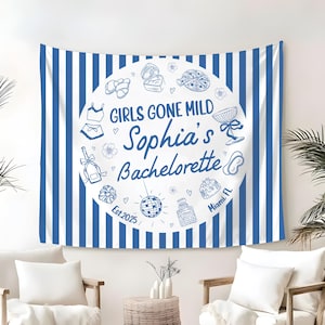 Personalized Girls Gone Mild Bachelorette Tapestry, Sleepover Bach Party Backdrop, Bridal Shower Hanging Decor, Bachelorette Party Yard Sign