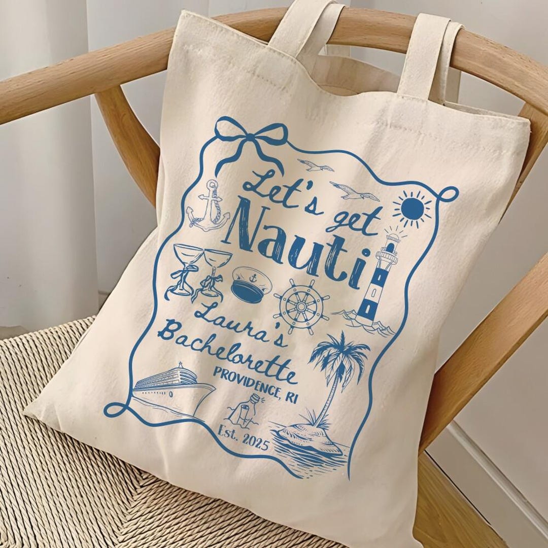 Personalized Nautical Bachelorette Party Cotton Tote Bag - Etsy