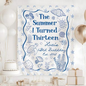The Summer I Turned Thirteen Birthday Tapestry, Custom 13th Birthday Yard Sign, Personalized Birthday Backdrop, Birthday Party Decor