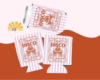 Desert Disco Bachelorette Can Cooler, Scottsdale Bachelorette Coozies, Desert Theme Bachelorette Decor, Disco Bridal Shower Decor