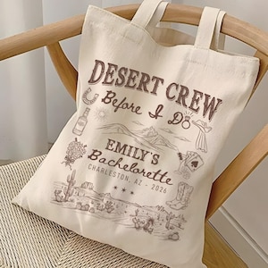 Desert Bachelorette Trip Tote Bag, Desert Crew Before I Do Tote Bag, Scottsdale Bach Party Gift, Gift For Bridesmaid image 1