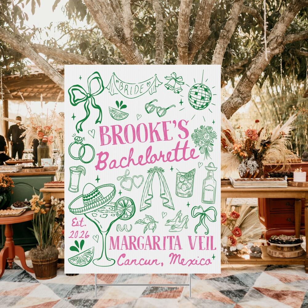 Mexican Themed Bachelorette Party Tapestry, Margarita Veil Bach Party ...