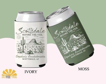 Scottsdale Before the Veil Bachelorette Can Cooler, Custom Desert Bachelorette Can Cooler, Desert Bach Party Decor, Bach Party Deccor