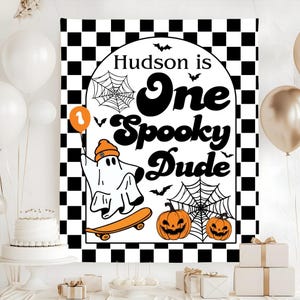 Birthday Spooky Dude Tapestry, One Spooky Dude Birthday Banner, Halloween 1st Birthday Backdrop, Halloween 1st Birthday Decor