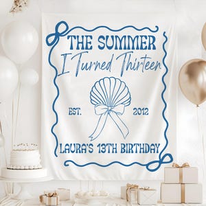 The Summer I Turned Thirteen Birthday Tapestry, Custom 13th Birthday Yard Sign, Personalized Birthday Backdrop, Birthday Party Decor