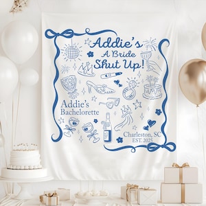 Custom Bachelorette Party Tapestry, Decor Bachelorette Diaries Tapestry, Destination Bachelorette Weekend Backdrop, Bride Shut Up Yard Sign