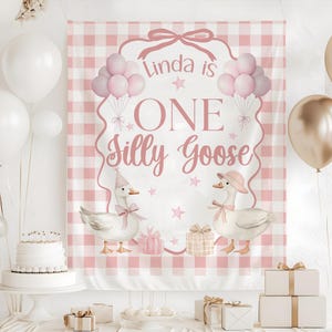 One Silly Goose Birthday Party Tapestry, Custom Birthday Yard Sign, Silly Goose Birthday Backdrop, 1st Birthday Banner, 1 Silly Goose Decor
