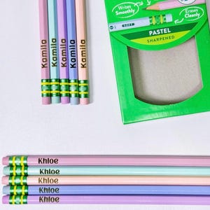 Engraved Pencils | Ticonderoga Engraved Pencil Set | Back to School Supplies| Neon Pencils | Pastel Pencils| Kids Engraved Pencil