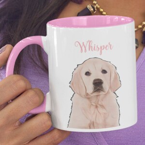 Custom Dog Photo + Name Mug. Personalized Dog Pic Cartoon Mug, Custom Dog Gift, Dog Pic & Name Fully Customizable Pet Gift, Cat Gift,