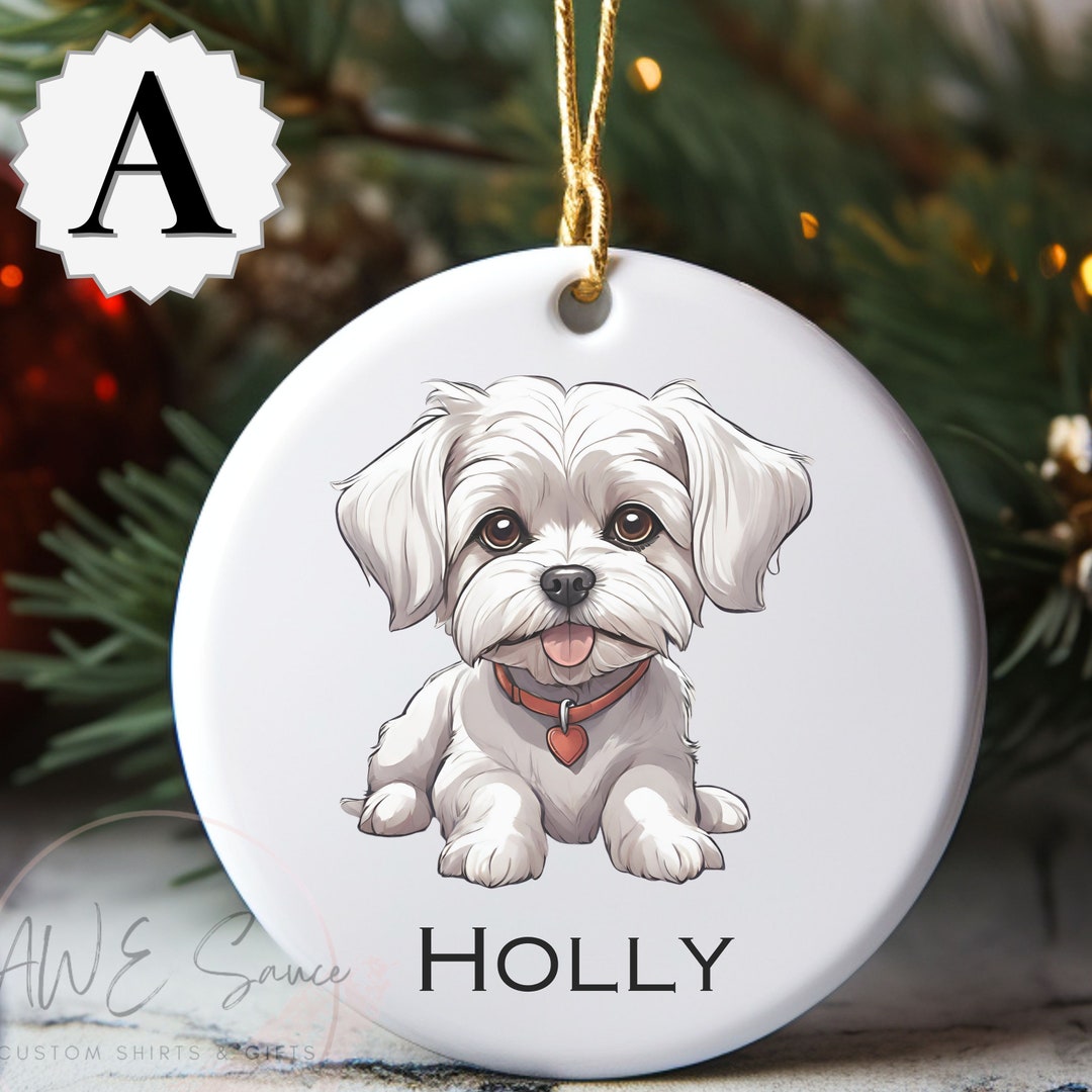 Personalized Maltese Dog Christmas Picture Ornament New Dog Etsy