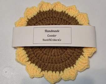 Handgemachte gehäkelte Sonnenblume Untersetzer