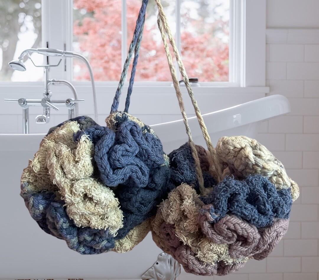 Shower Pouf Reusable 100 Cotton Etsy