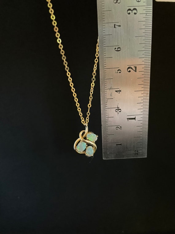 Australian crystal opal pendant, 14k gold - image 2