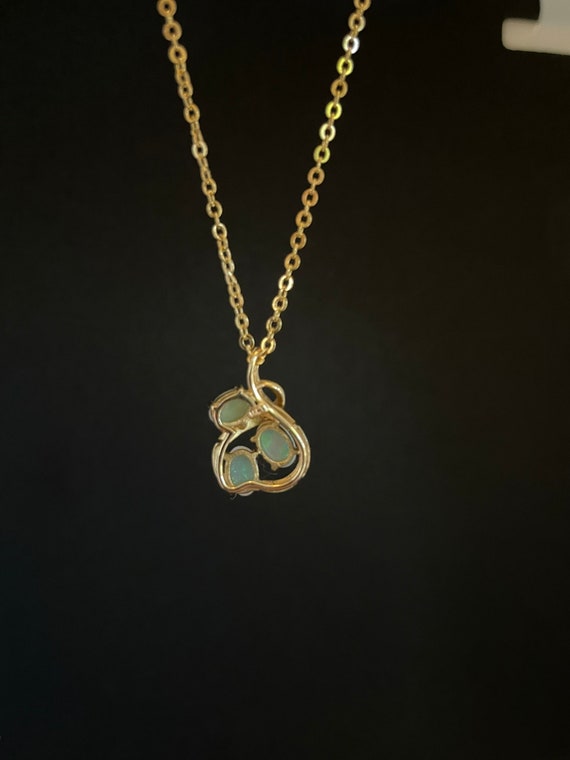 Australian crystal opal pendant, 14k gold - image 3