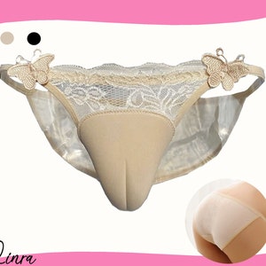 LINRA Hiding Gaff Panties Butterfly Underwear Sponge Camel Toe Brief Gaff for Transgender Women, Drag Queens & Cosplay #L01