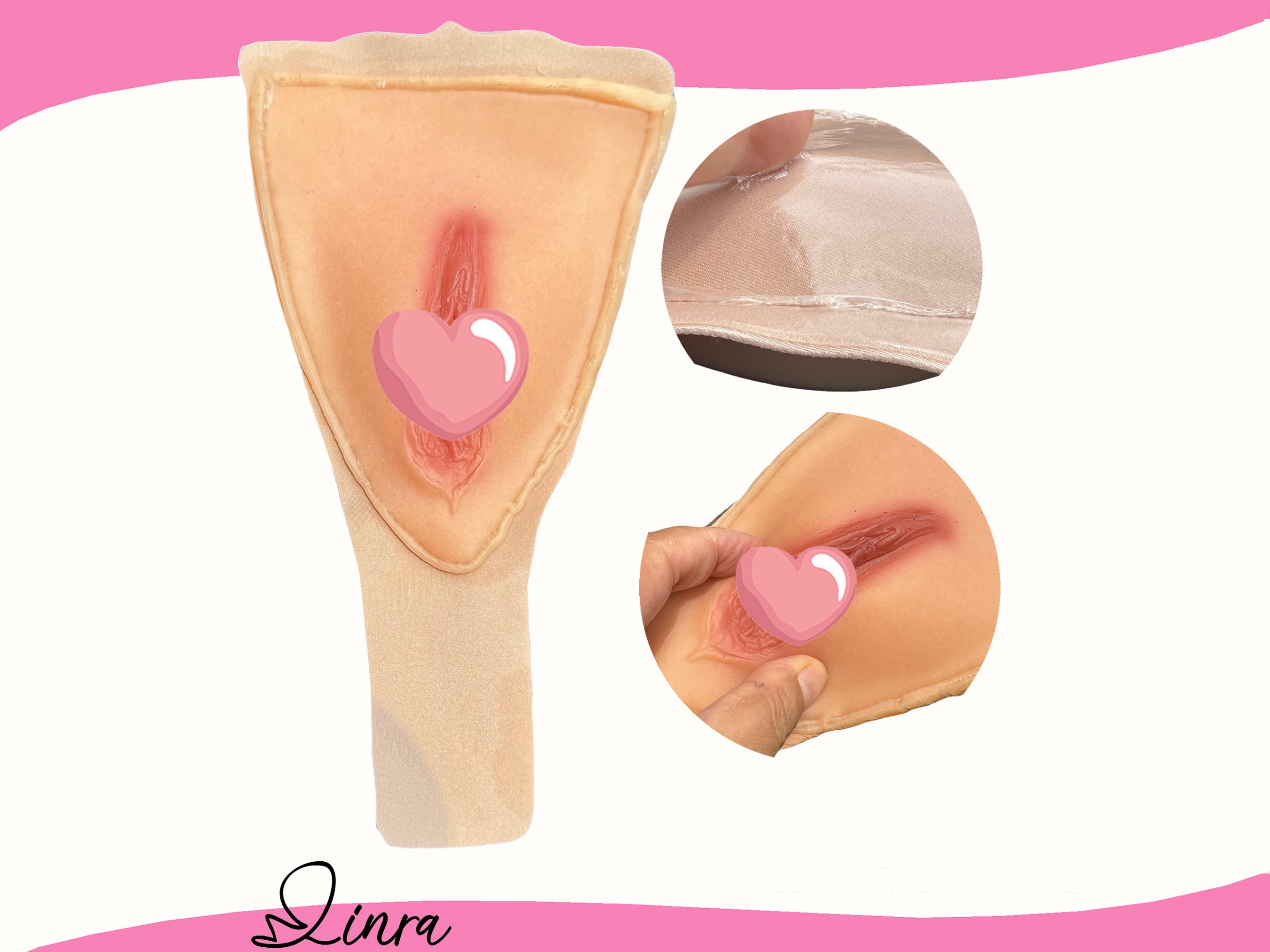 LINRA DIY Fake Vagina Tucking Tape Male Hiding Underwear Panty Silicone Pads Self-adhesive Reusable Drag Queen Transgender Crossdresser