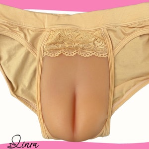LINRA Men’s Underwear Gaff Panty Brief Panties Realistic Camel Toes for Men Transgender Drag Queens & Cosplay Crossdressing Gaff Underwear