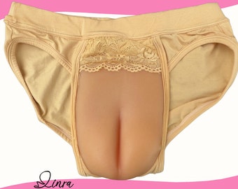 LINRA Men’s Underwear Gaff Panty Brief Panties Realistic Camel Toes for Men Transgender Drag Queens & Cosplay Crossdressing Gaff Underwear